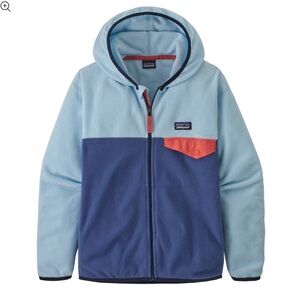 Patagonia Micro D Snap-T Jacket Medium (10) Warm Cozy Fleece Hoodie Blue Coral